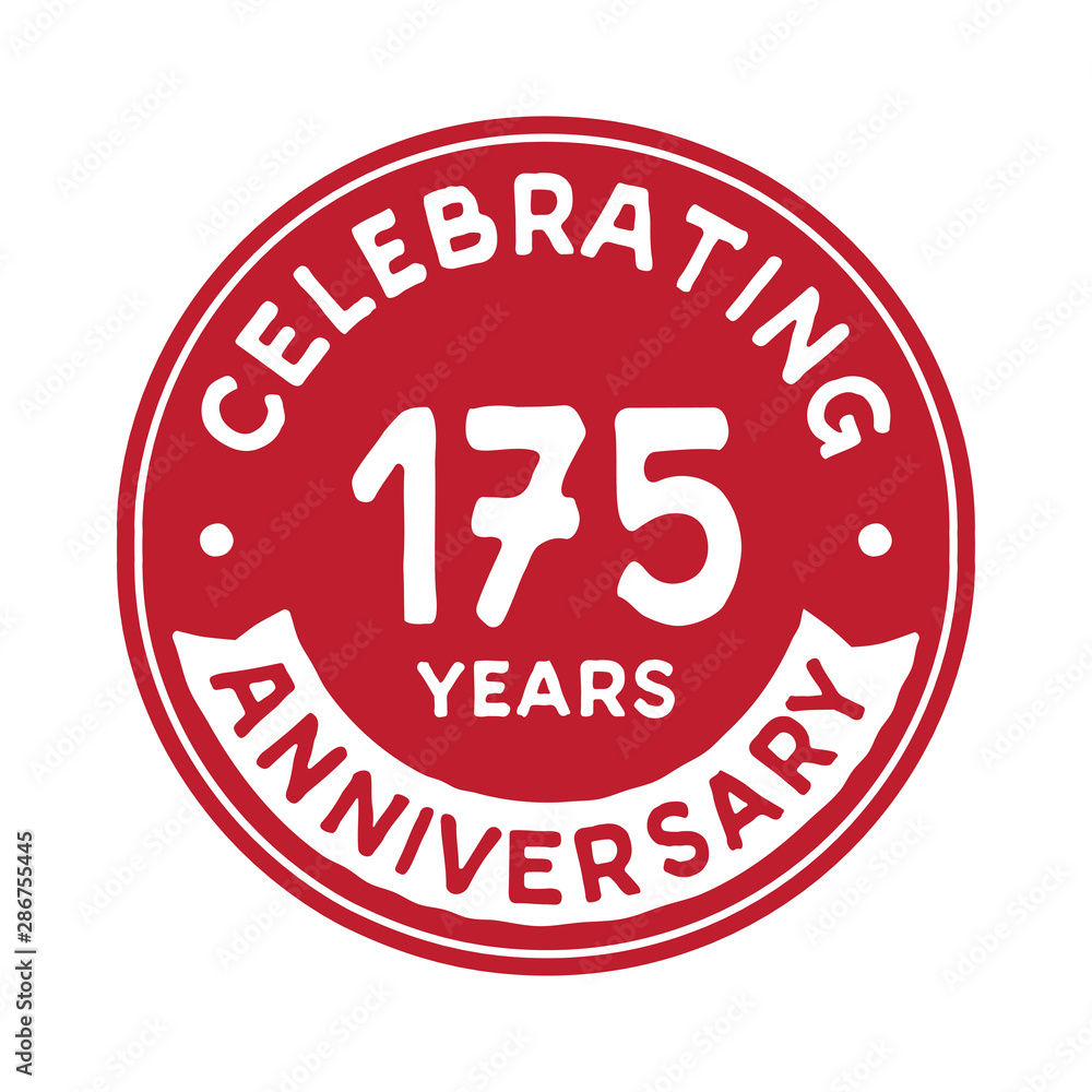 175 years anniversary logo design template. One hundred and seventy-five years logtype. Vector and illustration.