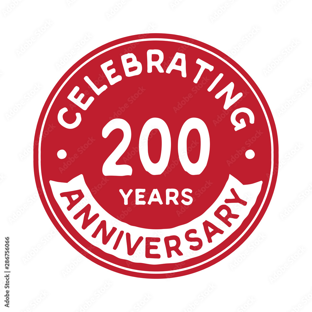 200 years anniversary logo design template. Two hundred years logtype. Vector and illustration.