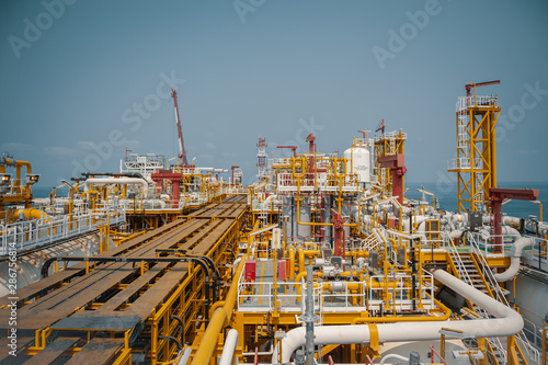 Top side view of deck in supertanker