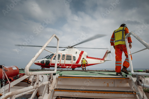 View of helicopter on FPSO