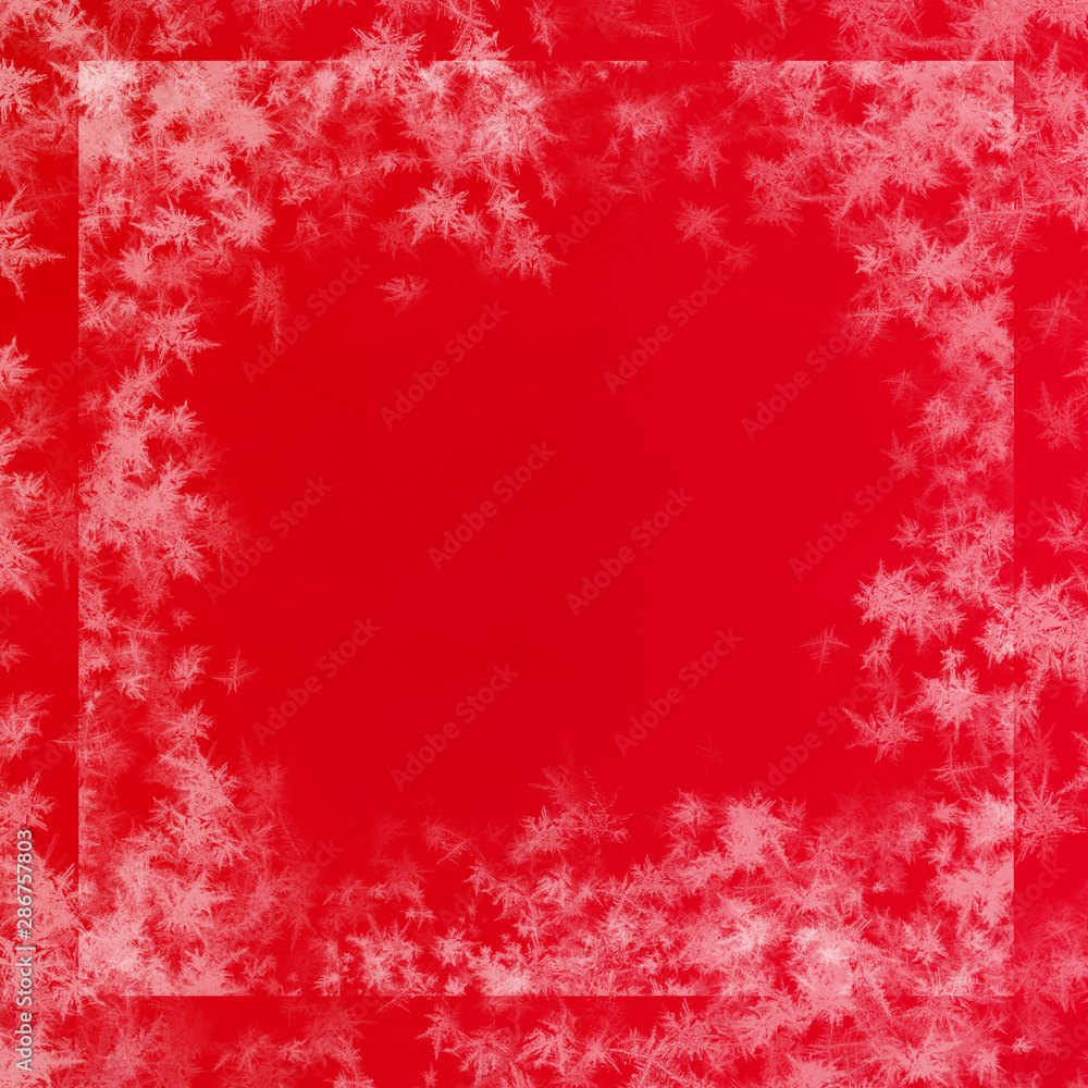 Red background with Christmas ornaments