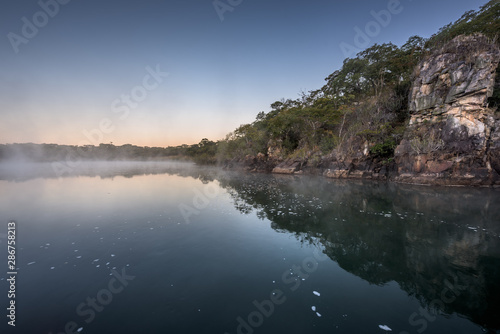 View of Cuchi river canyon and hills photo