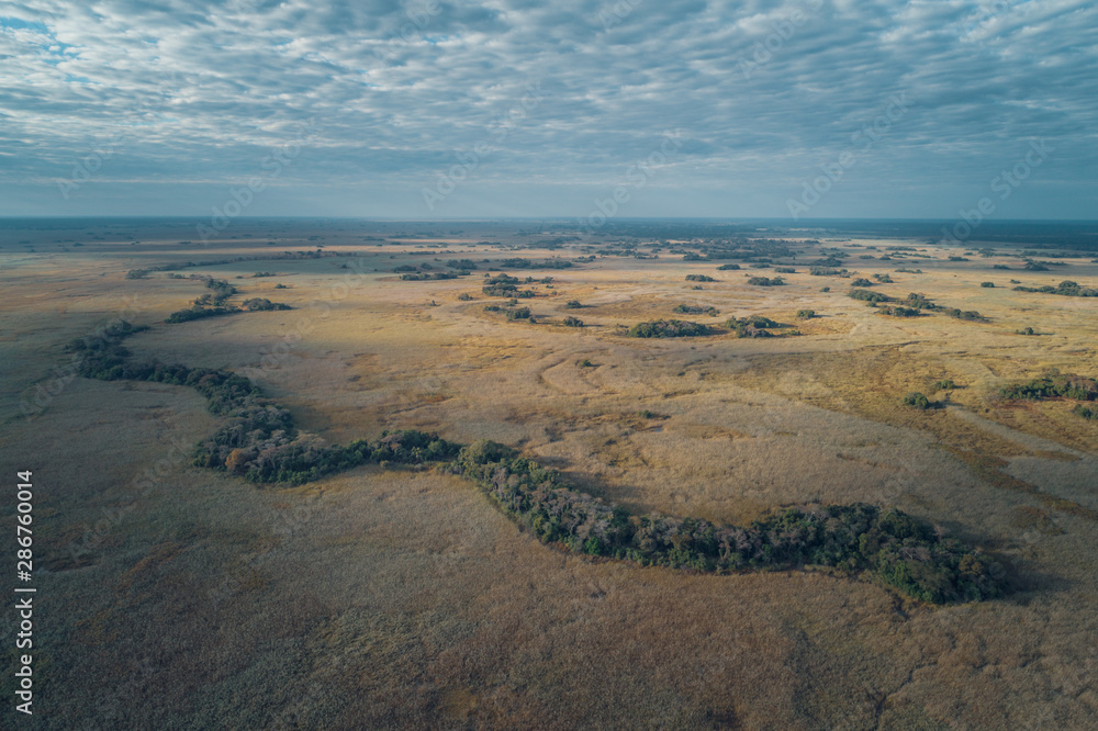 Aerial view of Cuando river flood plains Aerial view of Cuando river flood plains