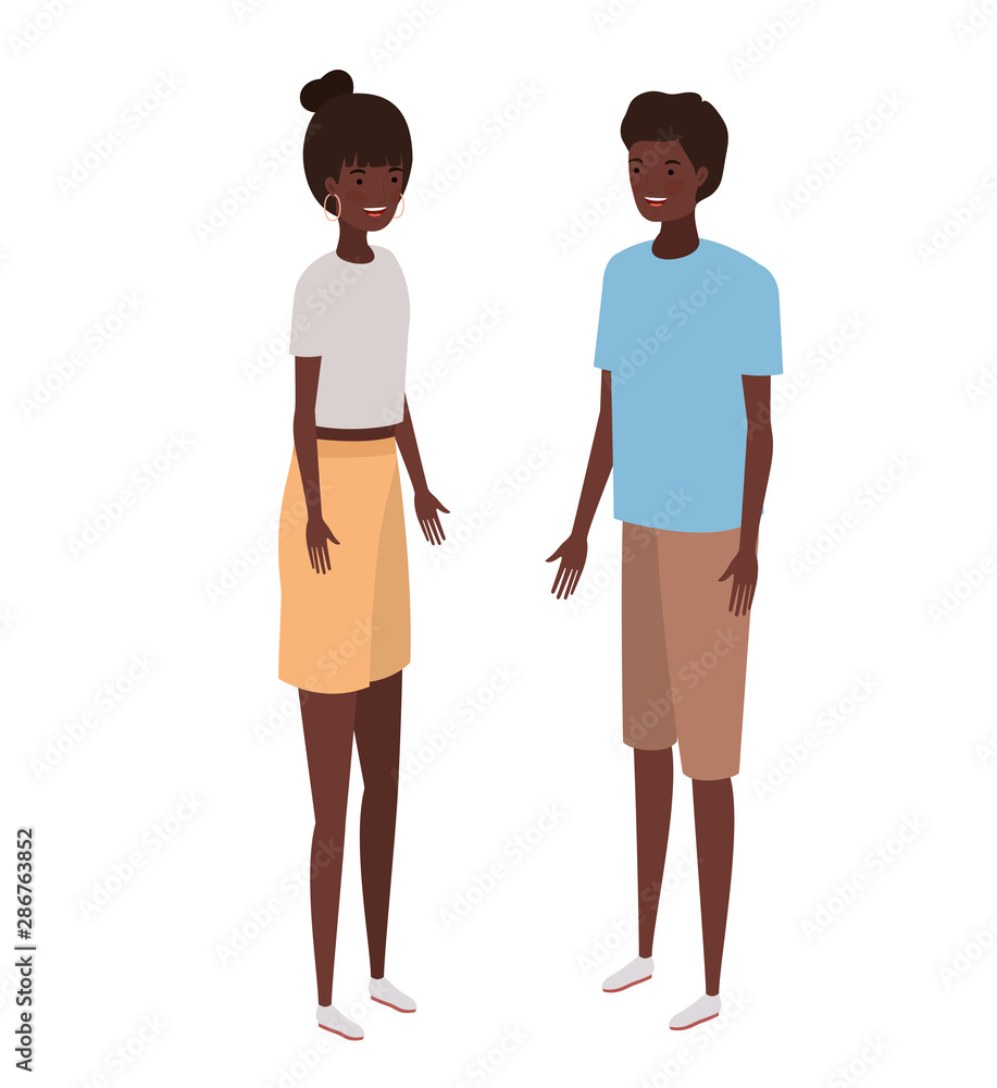 couple of people standing on white background couple of people standing on white background