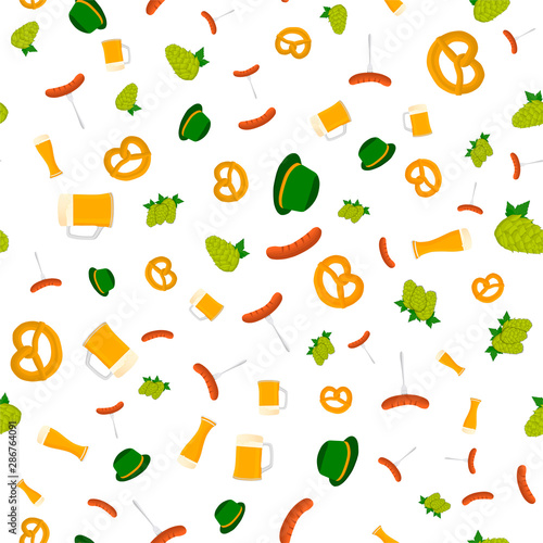 Illustration on theme big colored pattern oktoberfest