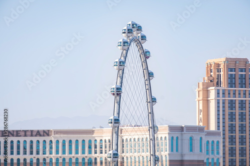 Canvas Print Las Vegas city skyline with Ferris wheel, nevada