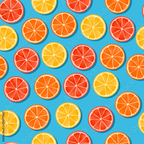 vector illustration of seamless background with citrus