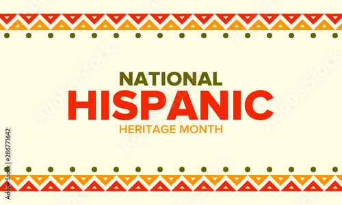 National Hispanic Heritage Month in September and October. Hispanic and Latino Americans culture. Celebrate annual in United States. Poster, card, banner and background. Vector illustration