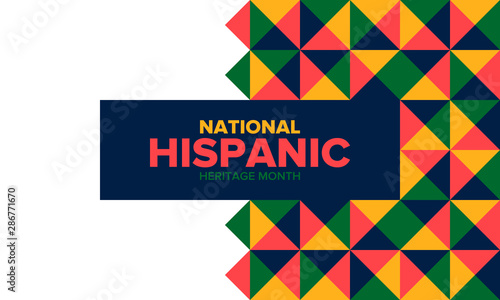 National Hispanic Heritage Month in September and October. Hispanic and Latino Americans culture. Celebrate annual in United States. Poster, card, banner and background. Vector illustration