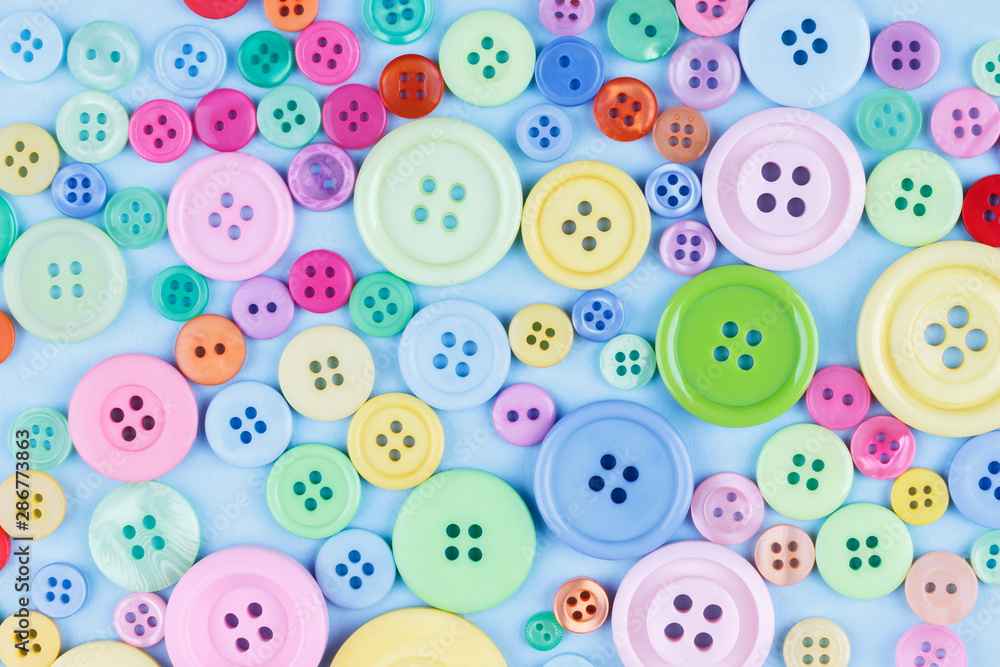 Colorful plastic buttons background