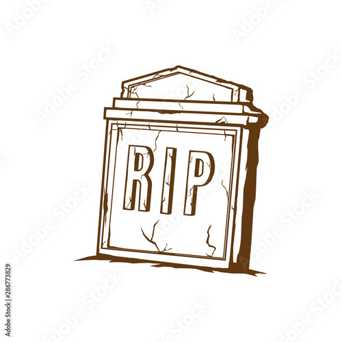 Headstone funeral ceremony symbol stock vector illustration