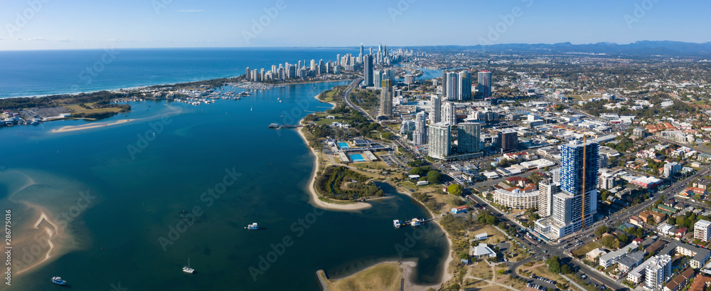 Southport and Surfers Paradise and broadwater,Queensland, Australia.