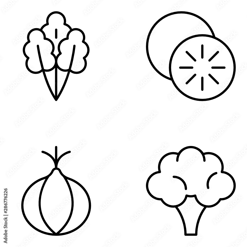 Veggie Garden Line Icon Set Veggie Garden Line Icon Set