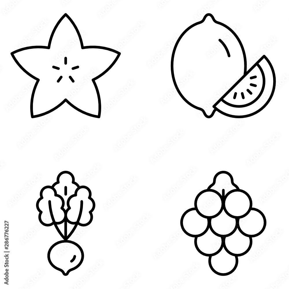 Veggie Garden Line Icon Set Veggie Garden Line Icon Set
