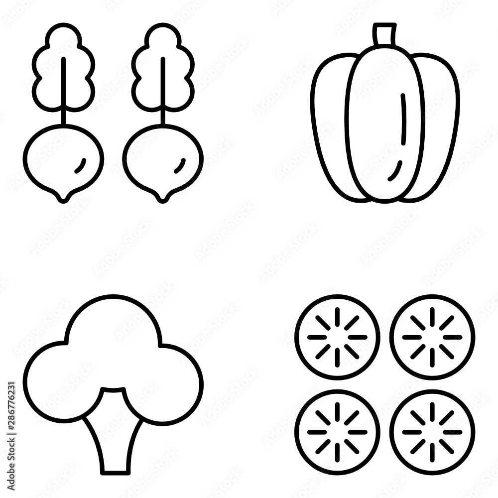 Veggie Garden Line Icon Set Veggie Garden Line Icon Set