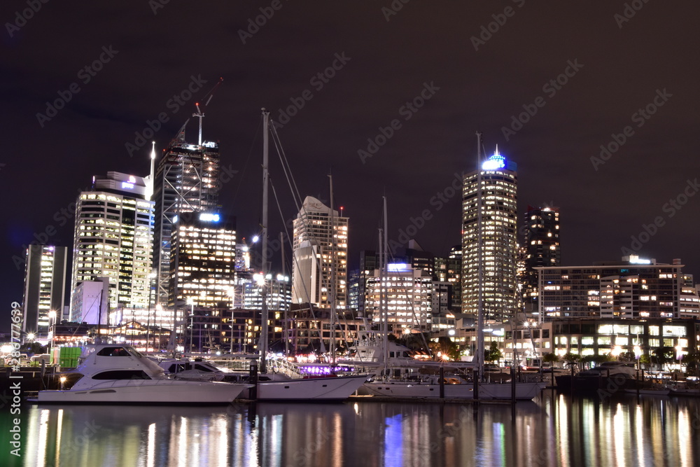 Night view of Auckland in New Zealand