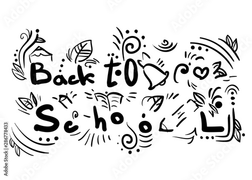 Funny doodle scribbles back to school