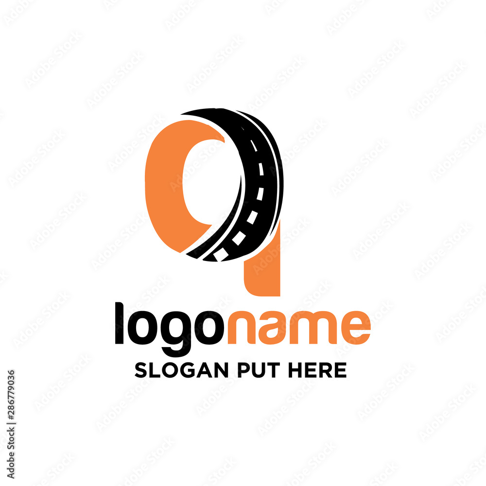 Q Letter asphalt logo design template for transport business Q Letter asphalt logo design template for transport business