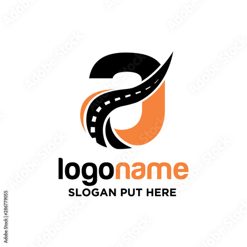 A Letter asphalt logo design template for transport business