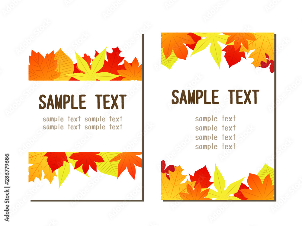 秋の落ち葉のイラスト背景 Stock ベクター Adobe Stock