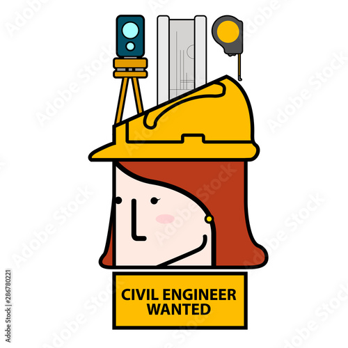 Civil engineer wanted avatar image - Vector illustration