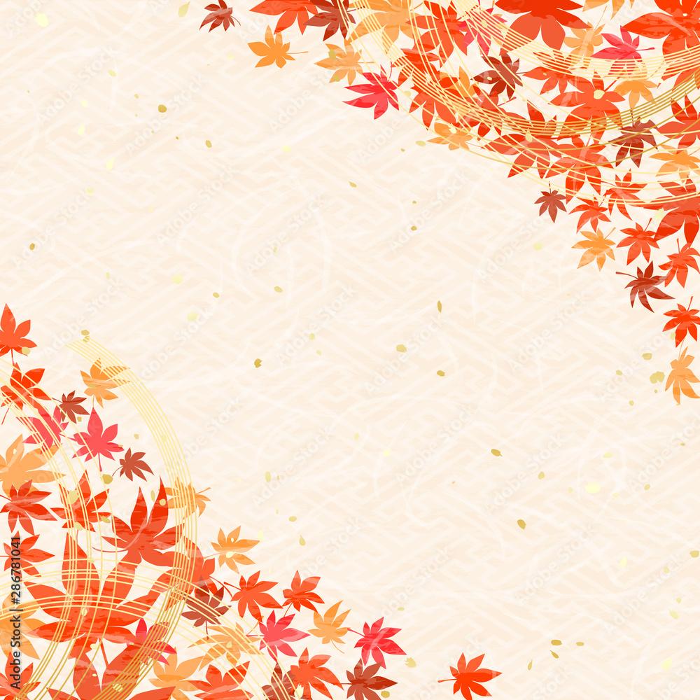 紅葉　和紙風テクスチャ