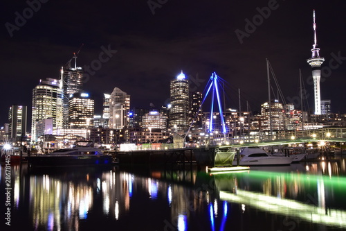 Night view of Auckland in New Zealand