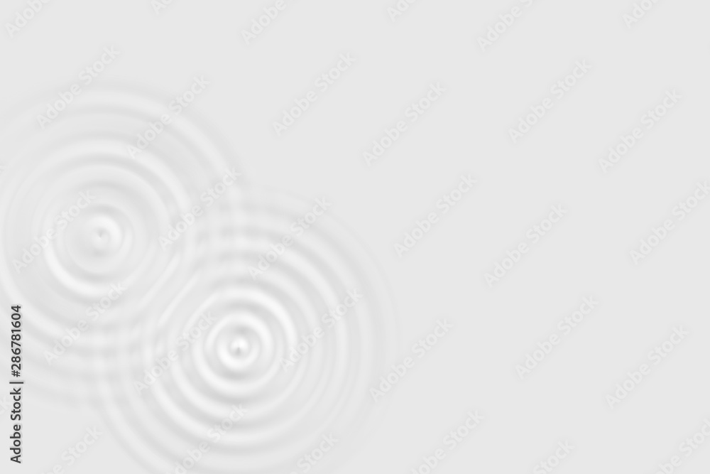 Abstract white circle ripple surface on gray background