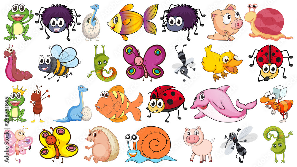 Set of different animals Set of different animals