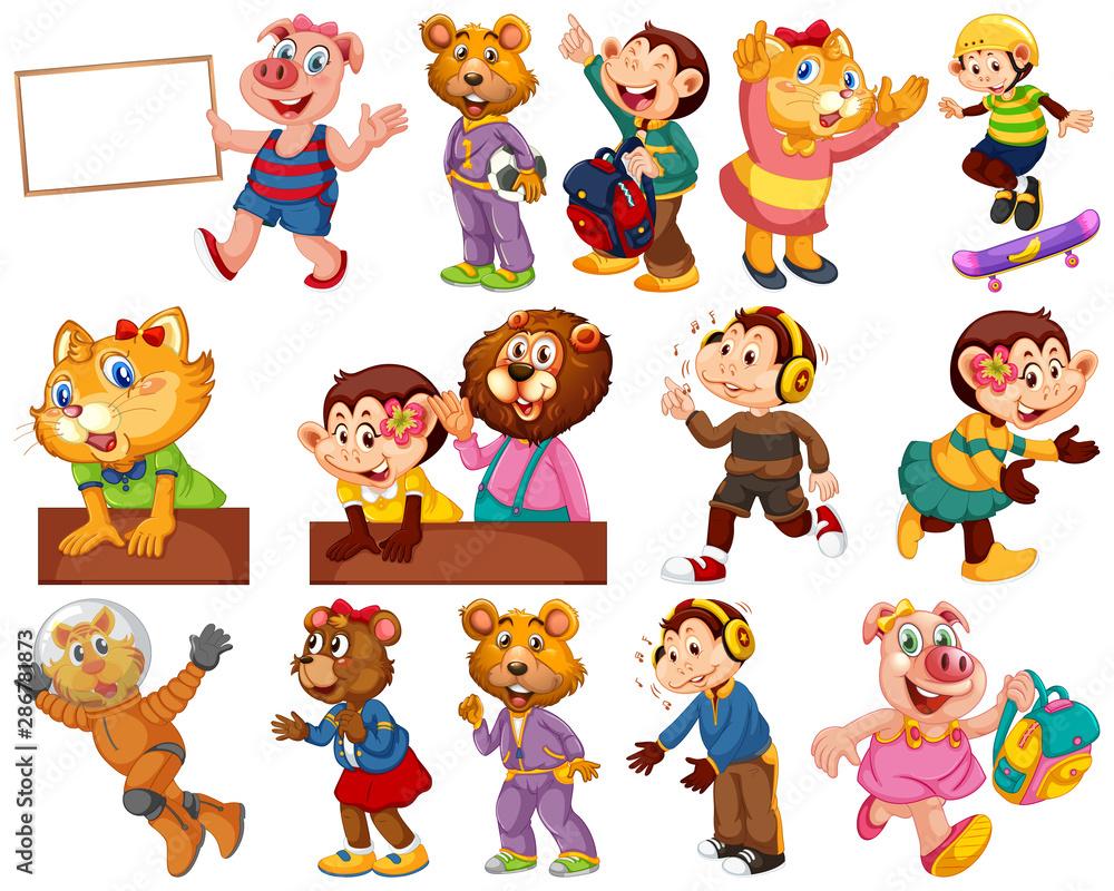 Animals acting in human-like actions and poses Animals acting in human-like actions and poses