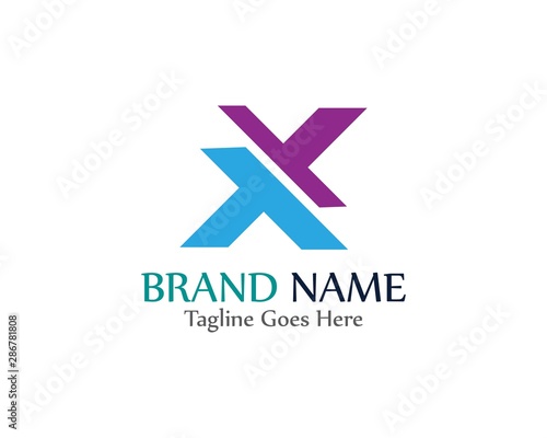 X letter logo template vector icon illustration design