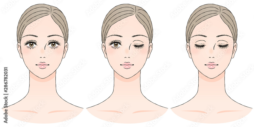 女性の顔 正面 女性の顔 正面