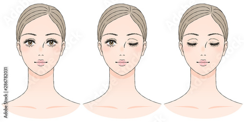 女性の顔　正面
