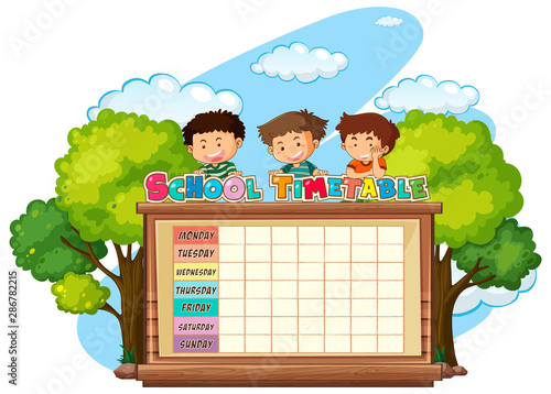 Timetable school planning with characters