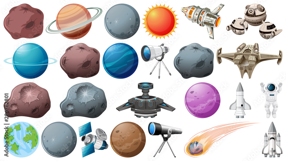 Fototapeta Set of planets and space obejcts
