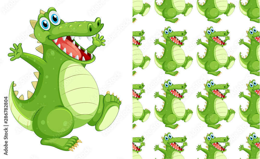 Fototapeta premium Seamless and isolated animal pattern cartoon