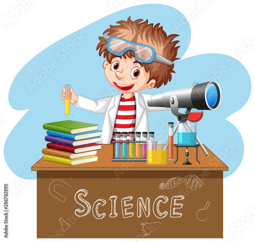 Scientist doing experiment in science lab