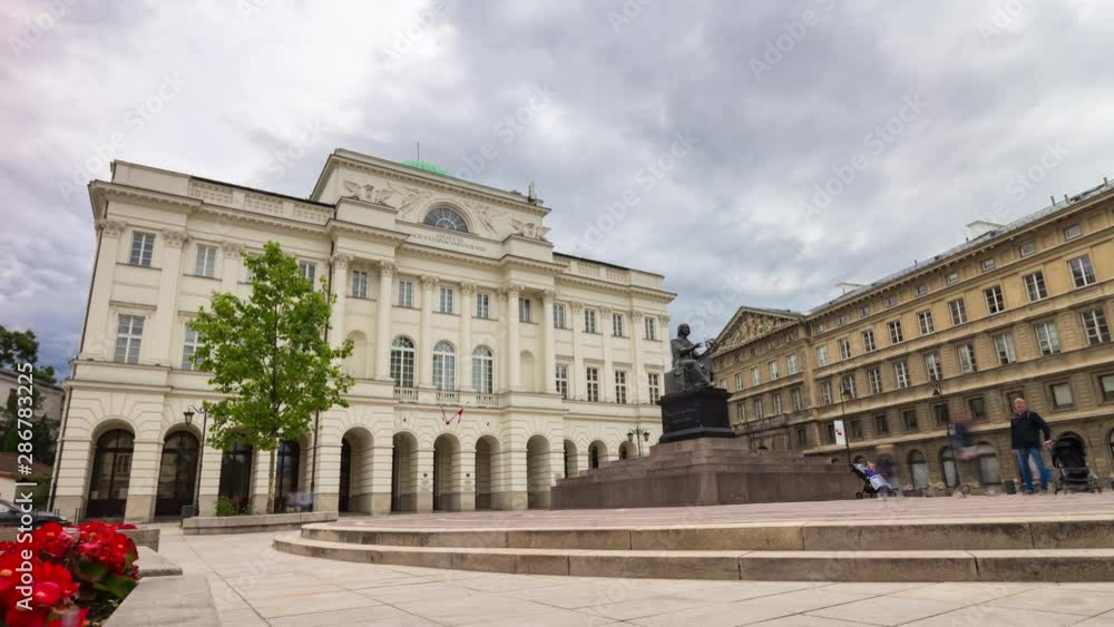 day time warsaw city old town square panorama 4k poland day time warsaw city old town square panorama 4k poland