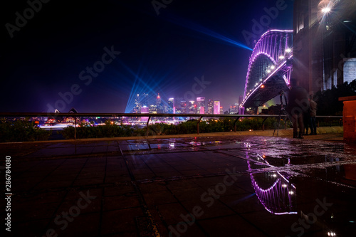 Photography Sydney Harbour Bridge at Night during Vivid light festival