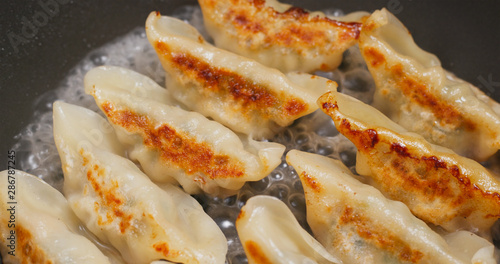 Fry Meat dumpling in pan