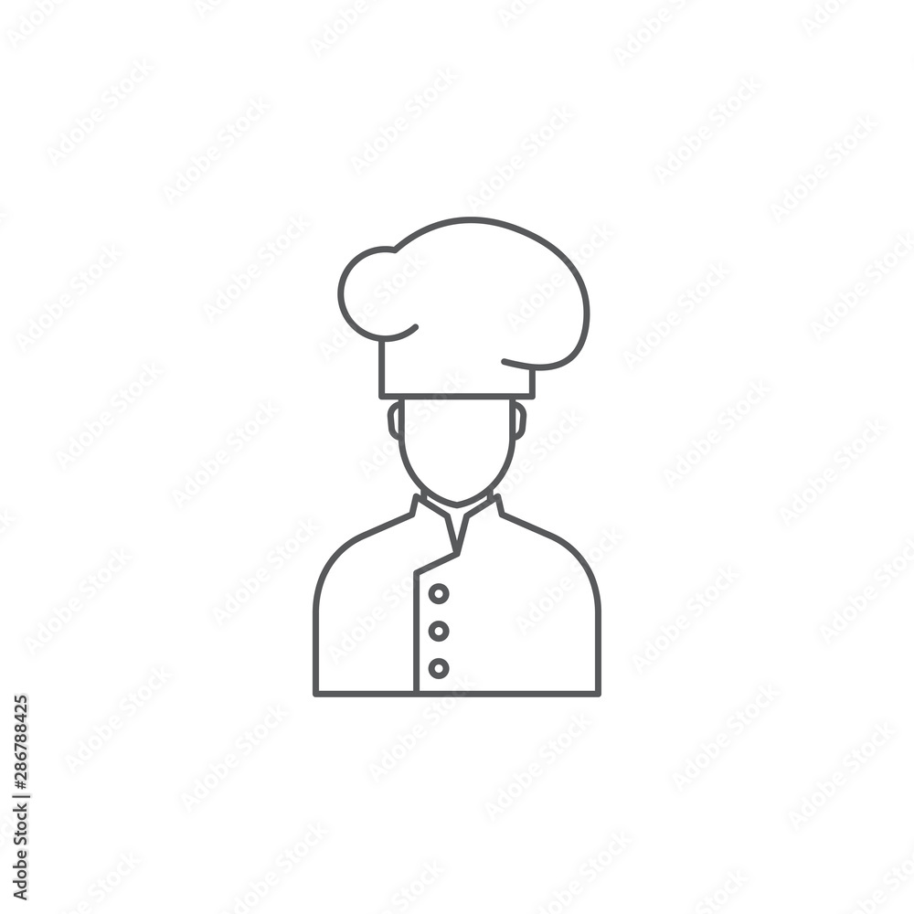 Cook man uniform vector icon symbol isolated on white background Cook man uniform vector icon symbol isolated on white background