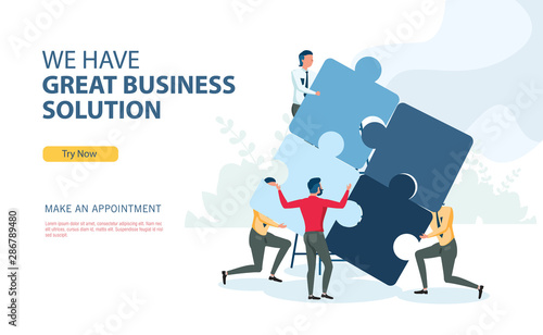 Business solution program with flat design concept 