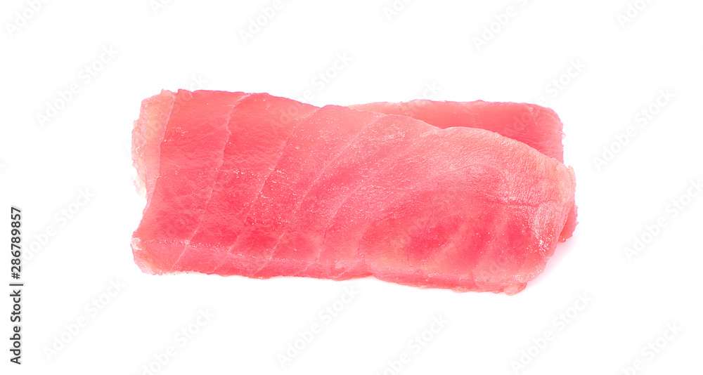 tuna fish meat on white background tuna fish meat on white background