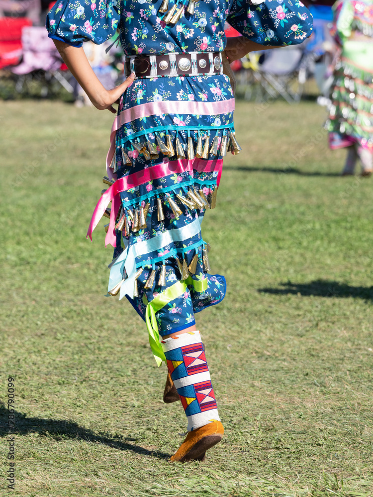 Young Native American Woman Dancing in a Jingle Dress Stock Photo ...