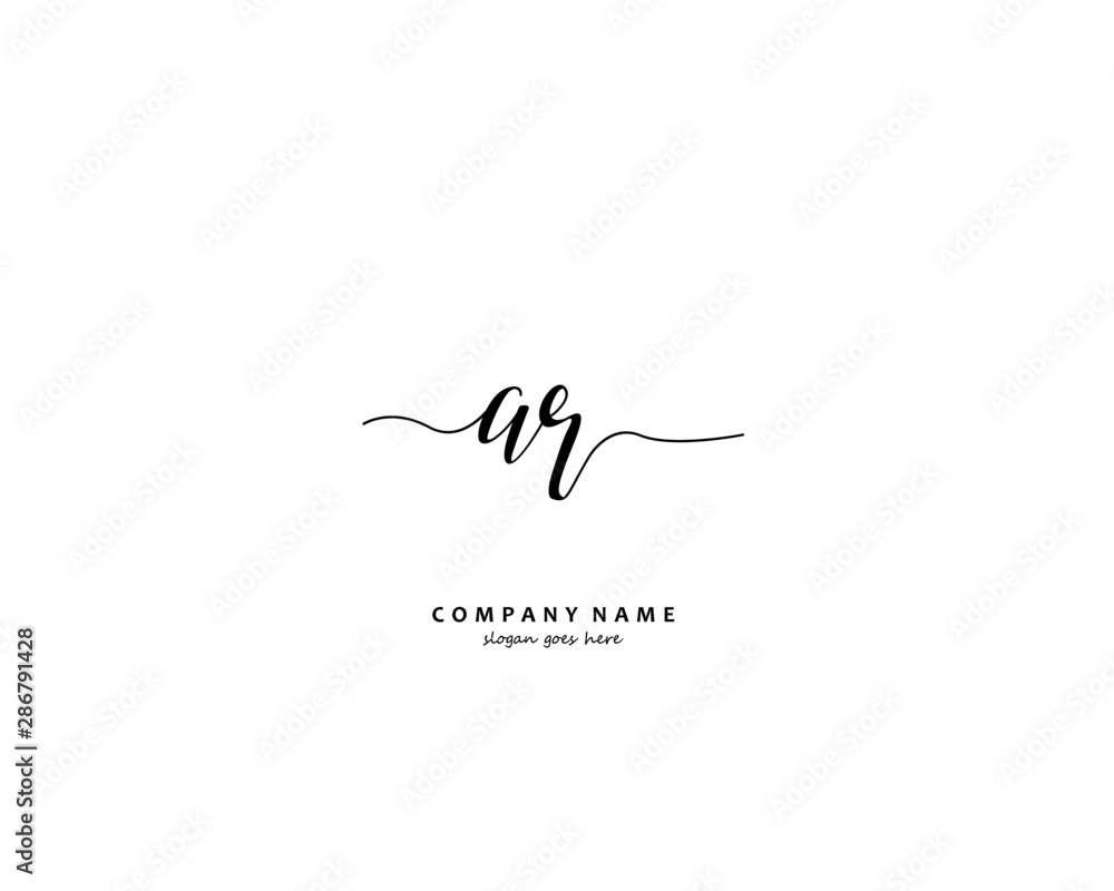 AR Initial handwriting logo vector AR Initial handwriting logo vector