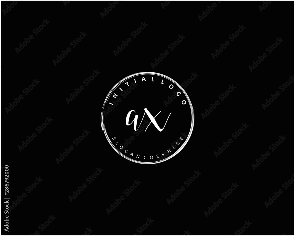 Fototapeta premium AX Initial handwriting logo vector 