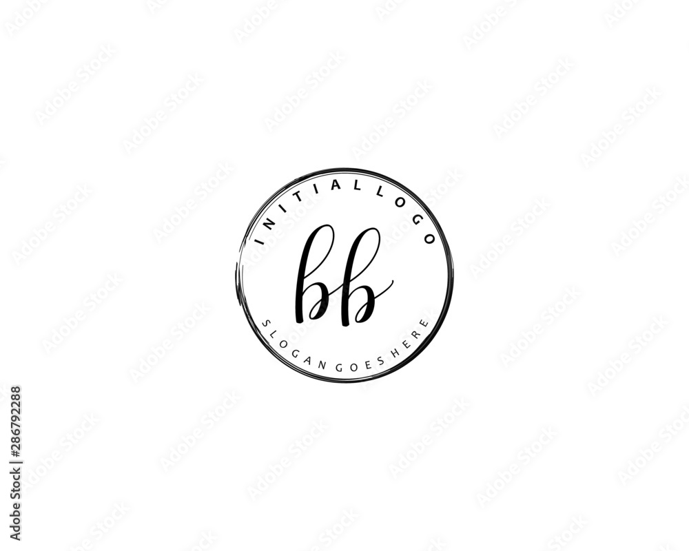BB Initial handwriting logo vector BB Initial handwriting logo vector