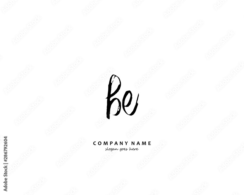 BE Initial handwriting logo vector BE Initial handwriting logo vector