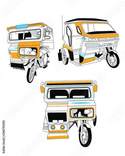 Philippine transportation tricycle vector