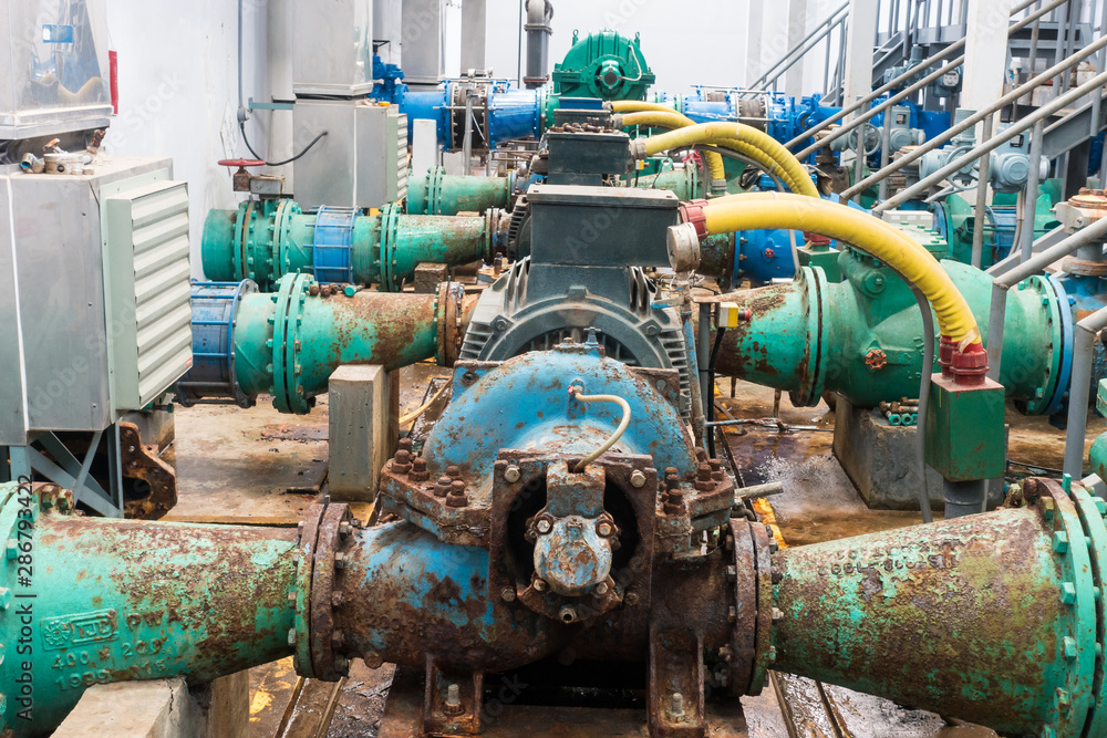 The Old Water pump system of water treatment plant The Old Water pump system of water treatment plant